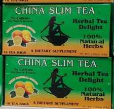 2 PACK CHINA SLIM TEA HERBAL TEA DELIGHT WITH NATURAL CITRUS 18 BAGS EACH