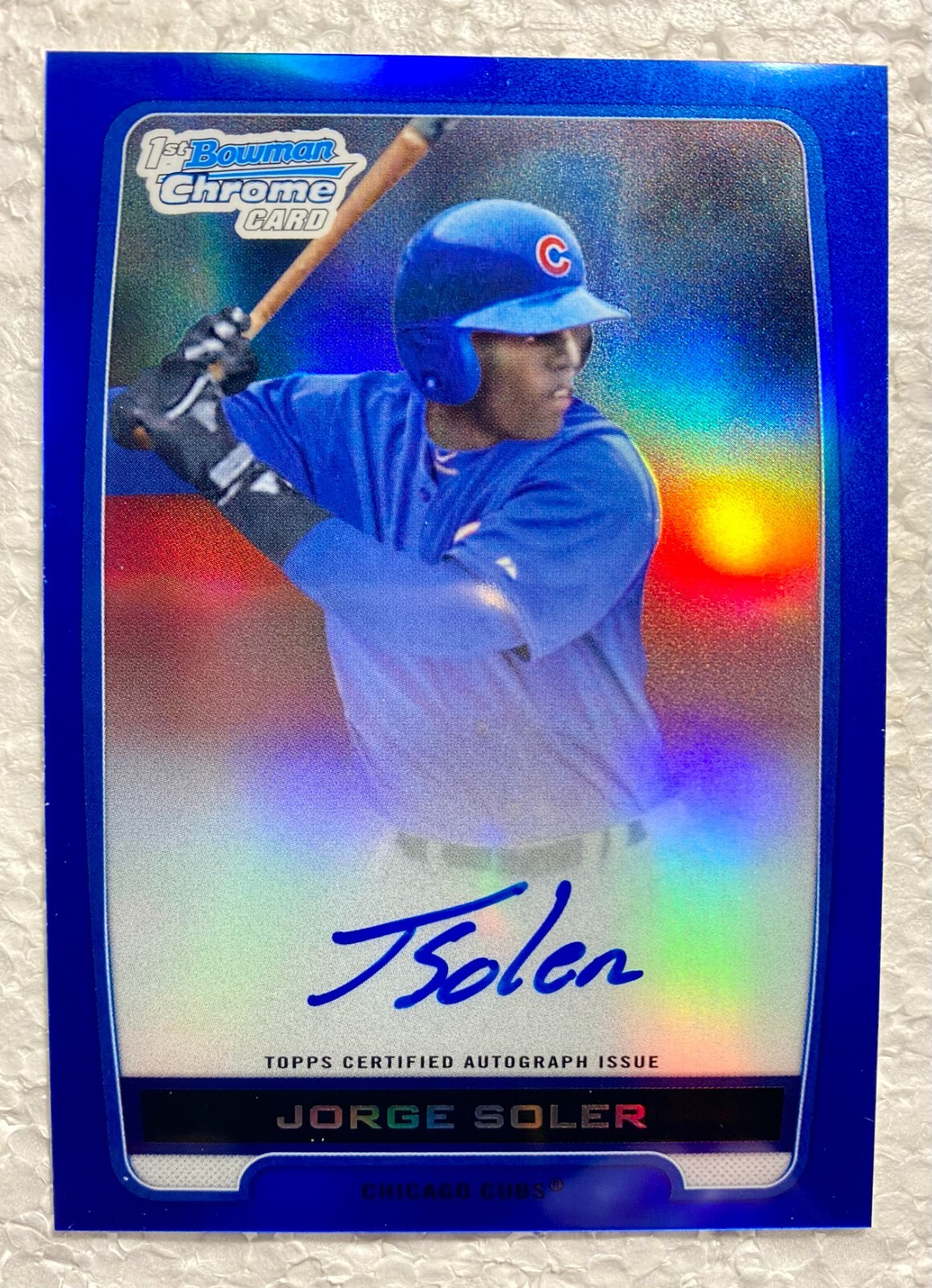 2012 Bowman Chrome 1st Bowman Blue Refractor RC Auto Jorge Soler /150