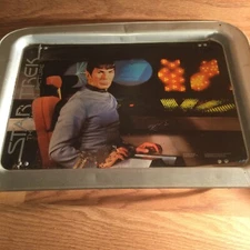 Star Trek Metal Folding TV Dinner Tray 1979 Leonard Nimoy Mr. Spock Vintage