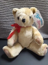 VINTAGE Fabri-Centers Of America Tan Cream Teddy Bear 12'' Jointed Arms & Legs