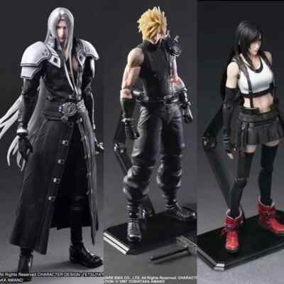 Play Arts 7 VII Sephiroth Cloud Strife Tifa Lockhart Action Figure Remake...