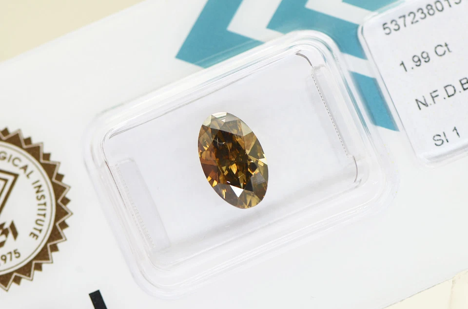 Brown Diamond Oval Shape Natural Fancy Color Loose 1.99 Carat SI1 IGI Certified - Image 2 of 4