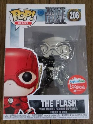 2018 NYCC Justice League Black Chrome The Flash Funko Pop