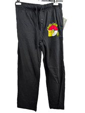 Pokemon Mens Sleepwear M Black Logo Graphic Pikachu Pajama Pants Drawstring NEW