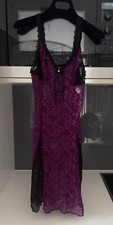Lisella Purple Lace Night Slip Dress Size L