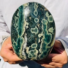 3.13lb Large Natural Ocean Jasper & Druzy Freeform Quartz Crystal Reiki Healing