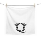 Personalized Floral Letter Q, 28 Inch Square Tea Towel, Cute Kitchen Decor Gift