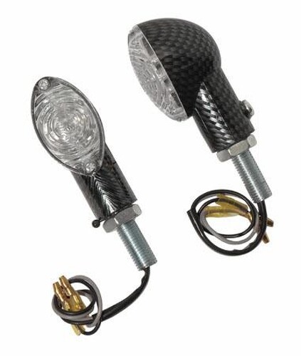 Indicators LED Motorcycle Universal Pair Motorbike Turn Signals Scooter Carbon