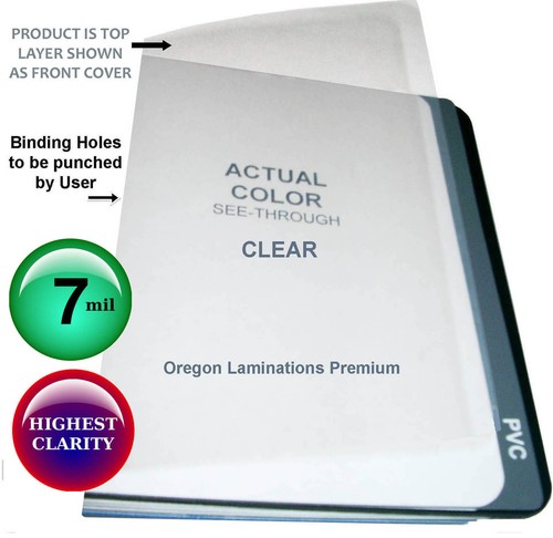 200/pack Clear Report Binding Covers 7 Mil 8-1/2 x 11 Plastic Sheets unpunched - Picture 1 of 2