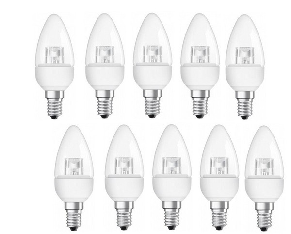 10X Osram Led Kerze E14 4W=25W Klar Warmweiß Eek: F (Spektrum A Bis G)-image