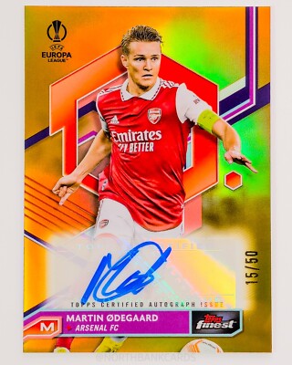 2022/23 Topps Finest UCC Martin Odegaard Auto Autograph Gold