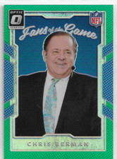 CHRIS BERMAN 2017 PANINI DONRUSS OPTIC FANS OF THE GAME GREEN HOLO SP /5 DING MG
