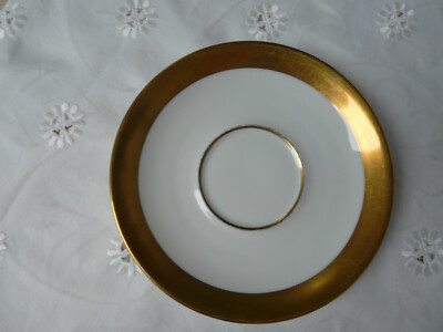 Royal Bayreuth - Vintage Untertasse breiter Goldrand weiß
