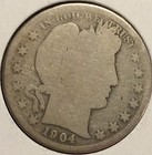 ^ 1904   BARBER HALF DOLLAR   ^^ GOOD ^^ (.90 SILVER) & (.10 COPPER) 2029 — photo 1