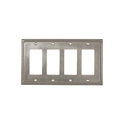 Rok Hardware Decorative Traditional Light Switch Plate, Single Toggle Switch Plate Brushed Nickel