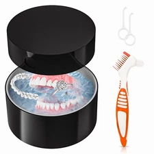Ultrasonic Retainer Cleaner - 42kHz Portable Ultrasonic UV Cleaner for Dentu