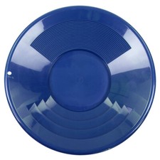 14" BLUE Plastic Gold Pan w/ Shallow Deep Riffles for Gold Prospecting