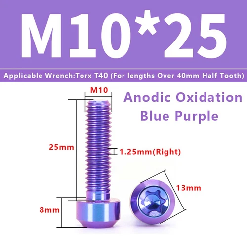 M4M5M6M8M10 Titanium Bolts Taper Cone Socket Head Motorcycle Modification Screws - Picture 47 of 205