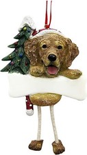 GOLDEN RETRIEVER-Dangling Legs Dog Christmas Ornament by E S Pets