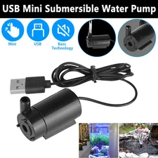 USB Water Pump Mini Mute Submersible 5V Cable Garden Fountain Tool Fish Tank Lot