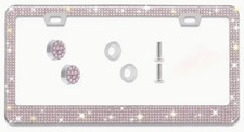 Unbreakable Bling License Plate Frame Glitter Crystal Sparkling Rhinestone Tag
