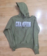 Champion Reverse Weave Hoodie Small Green Champion Spell Out Hombre Sewn