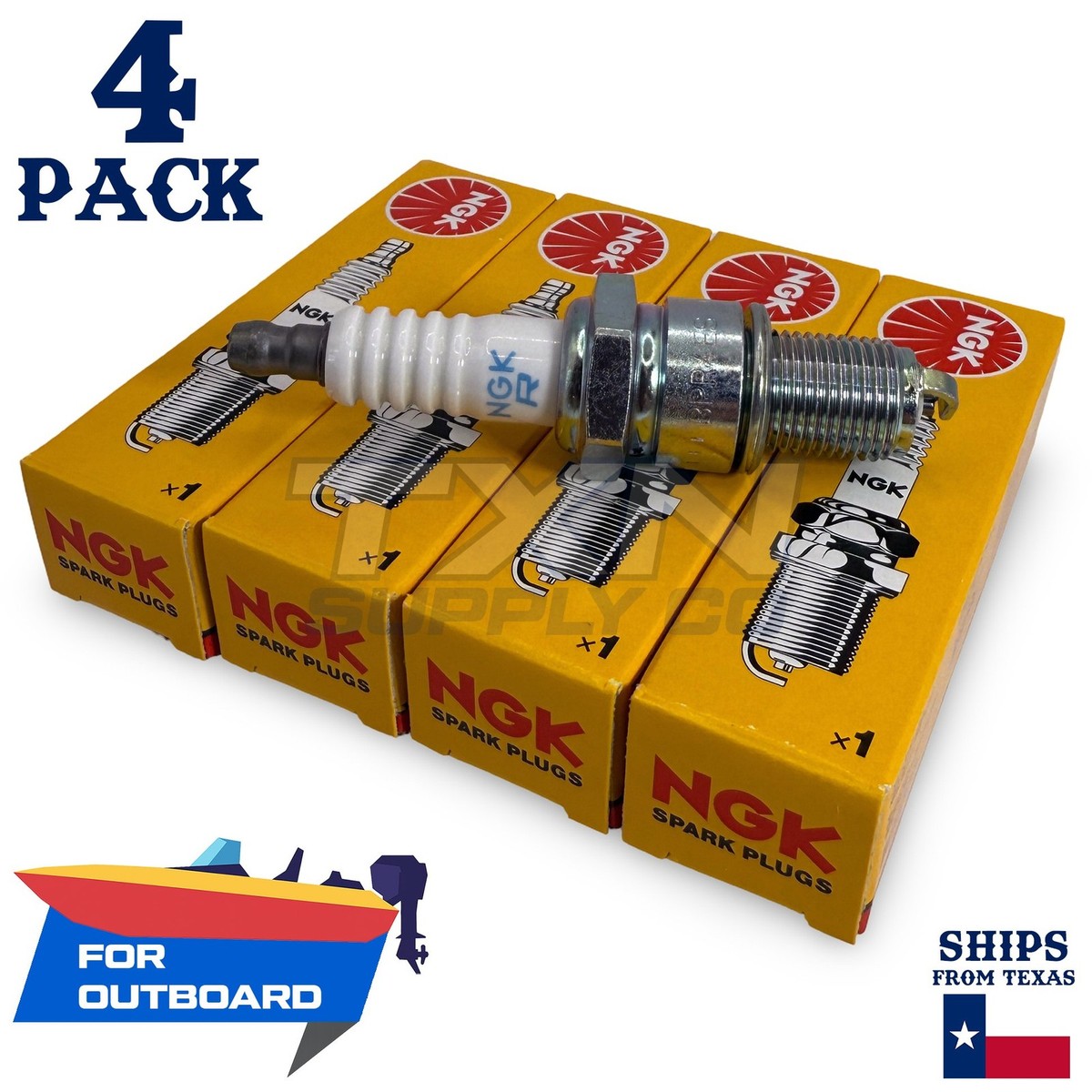 4 NGK Spark Plugs - For Mercury 225 OPTI MAX 2-Stroke 2006