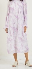 Ganni Swirl Pleated Georgette Dress Size 44