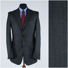 Mens Striped Black Blazer 40L UK Size Wool Sport Coat Jacket