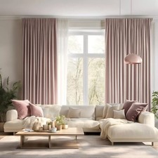 Curtain drapes ready made curtain with curling ribbon/eyelets scarf pink velvet fabric glamour