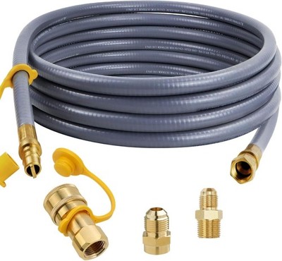Aekops 24FT 1/2 Natural Gas Hose Quick Connect Generator Grill CSA Brass 100K