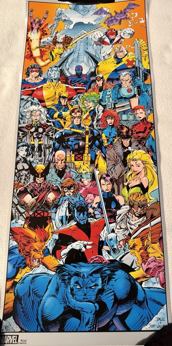 X-MEN UNIVERSE FOIL POSTER MARVEL COMICS JIM LEE SCOTT WILLIAMS