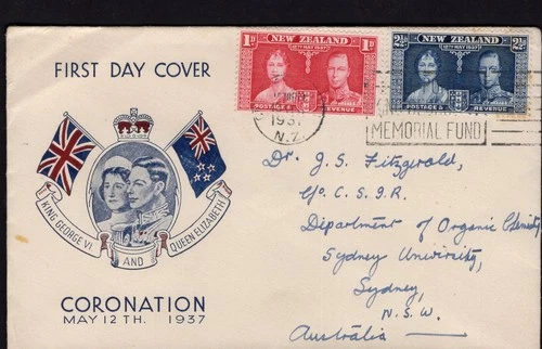 NEW ZEALAND: 1937, FDC CORONATION OMNIBUS,  SENT TO AUSTRALIA