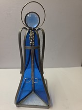 Gorgeous Blue 12 Inches Angel Stained Glass