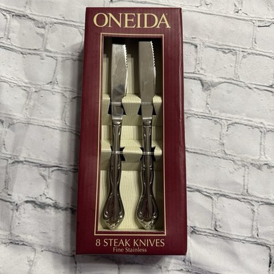 Oneida Vtg 2006 Cantata Set of 8 Steak Knives Stainless Steel Flatware Brand New