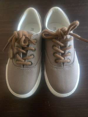 The Childrens Place Sneakers Brown Canvas Suede Preppy Boat Shoes