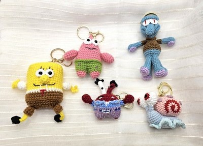 Adorable Handmade Crochet Sea Animal Set: Sponge, Starfish, Crab, Snail, Octopus