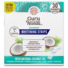 GuruNanda Teeth Whitening Strips Kit - 30-Day 60 Count Pack of 1 , Clear