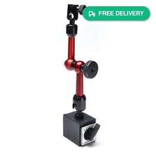 AGPtek 3-Joint Red Adjustable Magnetic Base Holder for Digital Dial Indicator