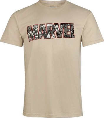 Marvel T-Shirt Herren Comics Logo Heroes sand