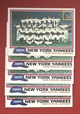 1981 Topps Baseball Team Checklist NEW YORK YANKEES (5) Card Lot FREE SHIPPING
