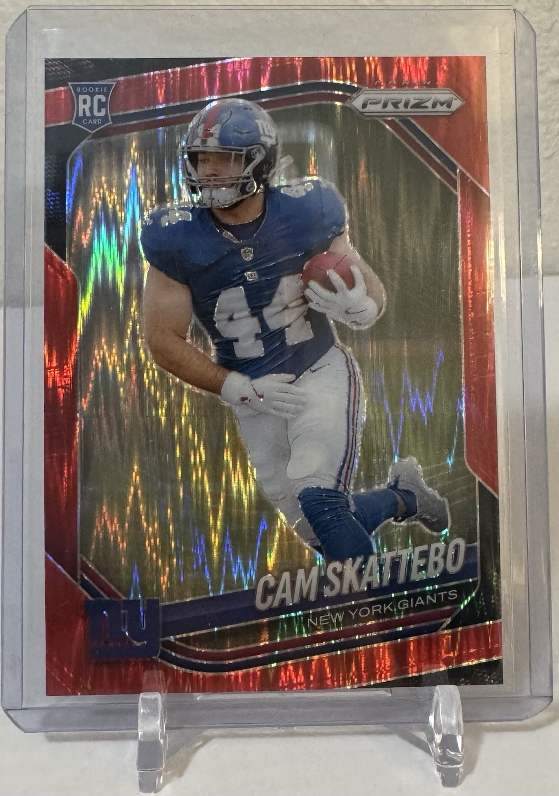 Panini Prizm 2025 Cam Skattebo Red Flash Prizm RC #363 New York Giants