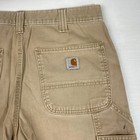 Carhartt Dark Khaki Carpenter PANTS! 33 x 30 Relaxed Fit Distressed Work Wear — photo 9