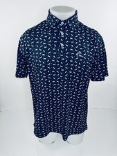 RHOBACK - DOG FETCH Print Mens M Golf Polo Shirt