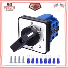 Universal Changeover Switch 20A 550V 4 Position 8 Terminals Latching Rotary Cam