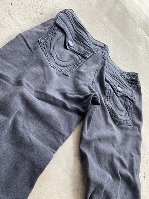 True Religion Ricky Relaxed Straight Jeans Men's 42 Black Stitch