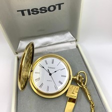 TISSOT Gold Pocket Watch 46mm with Box Tested and Working Condition