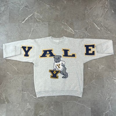 90s Vintage Yale Bulldogs Sweatshirt Mens Large Spellout Pullover Crewneck