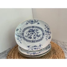 Vintage Jonas Roberts (Japan) “Blue Onion” luncheon snack plates, set of 4