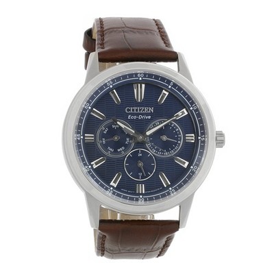 Citizen Eco Drive Men's Corso Multifunction Brown Strap Watch BU2070-12L